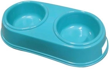 Dubultā suņu bļoda 26,5 × 12,5 cm, plastmasa, krāsu mikss