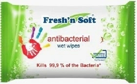 Fresh 'n soft antibakteriālās mitrās salvetes rokām 60 gab.