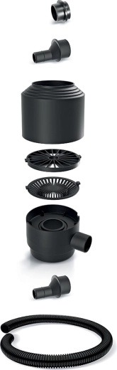 Internal coarse debris filter for downpipe with hose (8-piece set)
