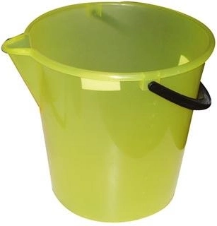 Bucket 12 l with measuring scale and spout, plastic, assorted colors