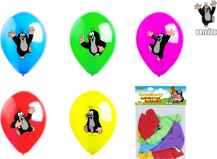 Inflatable Balloons 30 cm LITTLE MOLE – set of 5 pcs, 5 designs