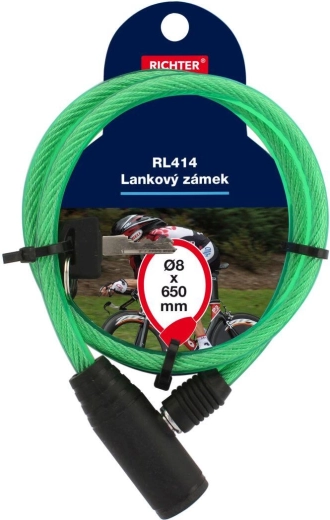 RICHTER cable lock 8 × 650 mm, green