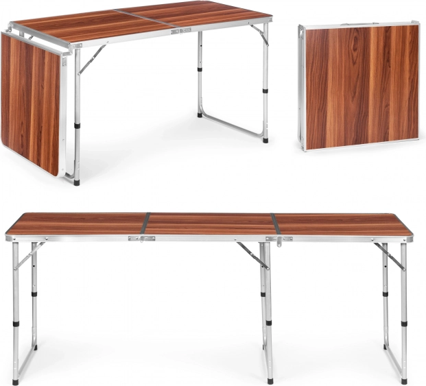 Saliekams tūrisma galds ar brūnu virsmu 180 × 60 cm MULTIGARDEN
