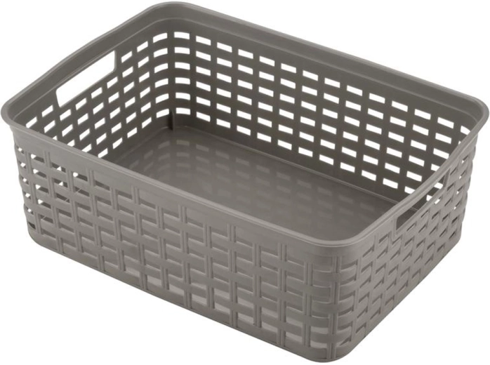 Plastmasas uzglabāšanas grozs HEIDRUN ar rotangpalmas rakstu, 39 × 29 × 13 cm - 1 gab.