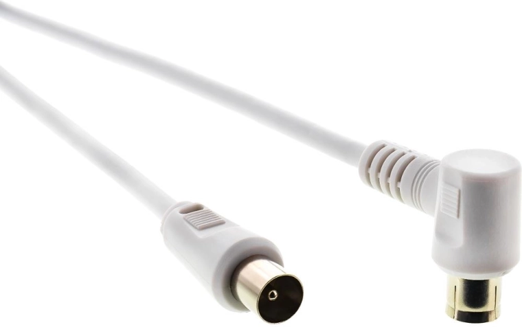 Sencor antenna coaxial cable plug–socket 90° 15 m white
