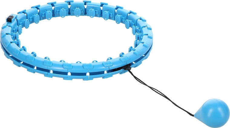 Masāžas viedais hula hoop ar atsvaru – zils, regulējams riņķis