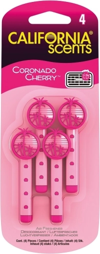 California Scents Coronado Cherry Car Vent Sticks, 4 pcs