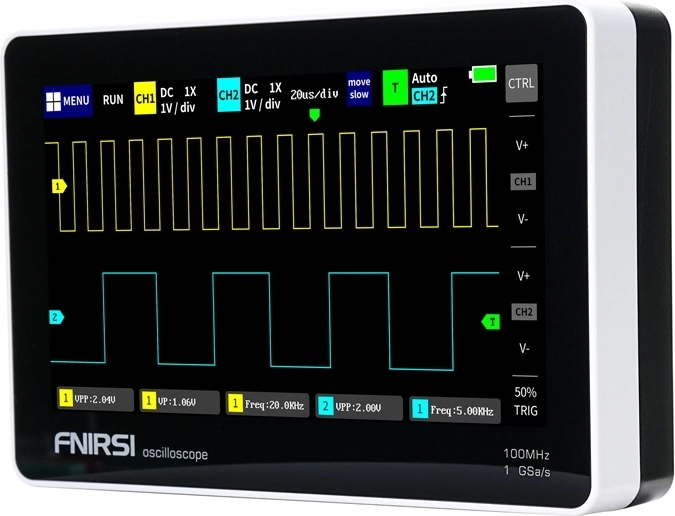 Fnirsi 1013D pārnēsājams 7" digitālais osciloskops 100 MHz, 1 GSa/s