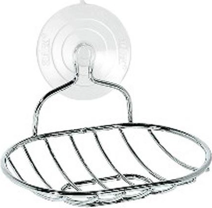Hanging Oval Soap Dish with Suction Cup, Chrome