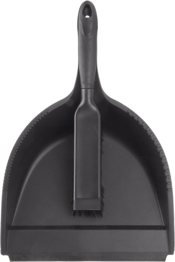 Plastic (UH) brush and dustpan set – black