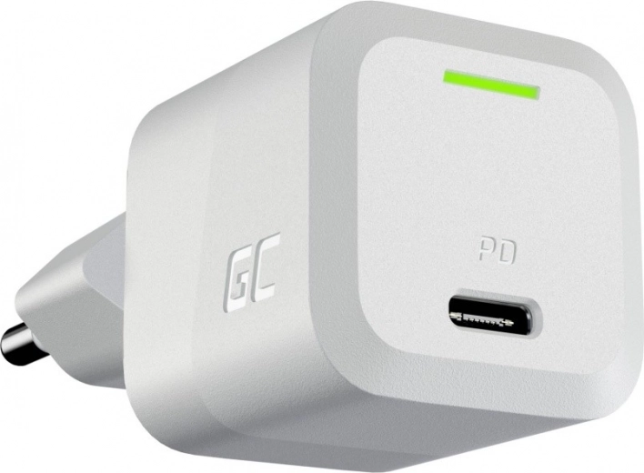 Greencell PowerGaN 33 W USB‑C lādētājs, balts