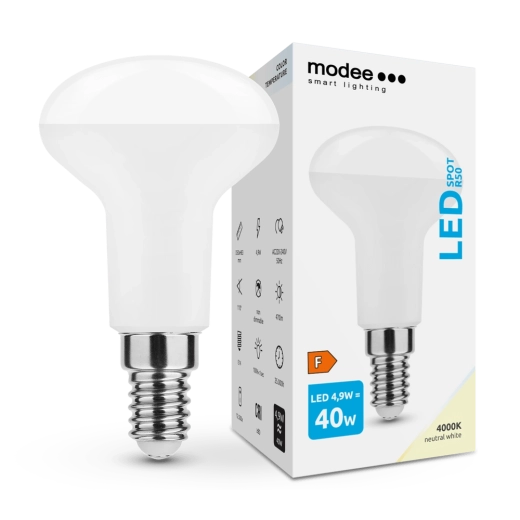 Modee Lighting LED spuldze R50 4,9 W E14 neitrāli balta