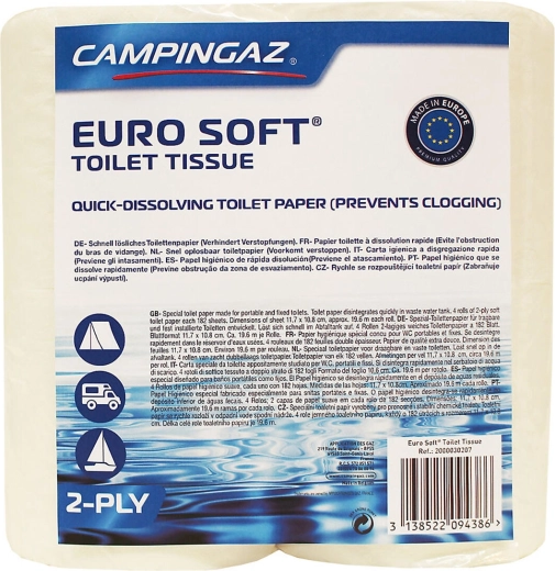 EURO SOFT Toilet Paper for Chemical Toilets, 4 Rolls