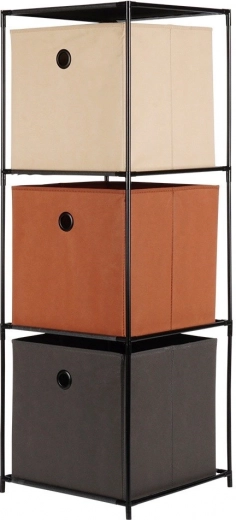 Trīs ietilpīgas auduma kastes