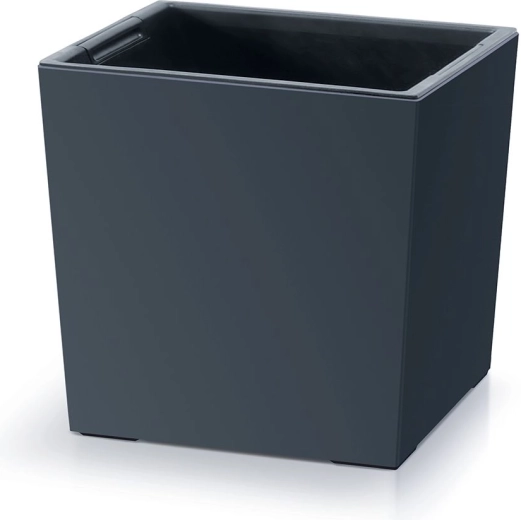 Urbi Square Low Flower Pot with Insert 24 cm – Anthracite