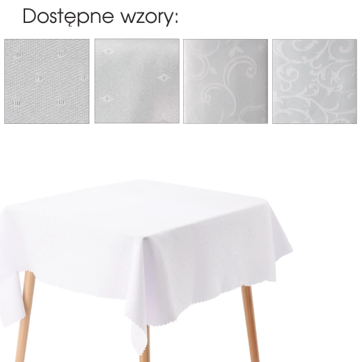 White water-repellent tablecloth 130 × 160 cm made of polyester