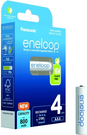 Eneloop AAA akumulators 800 mAh 4 gab.