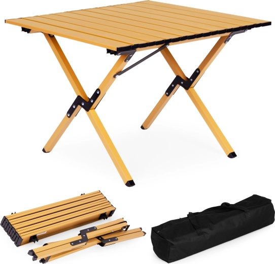 Saliekams kempinga galds 60 × 60 cm ar transportēšanas somu MultiGarden