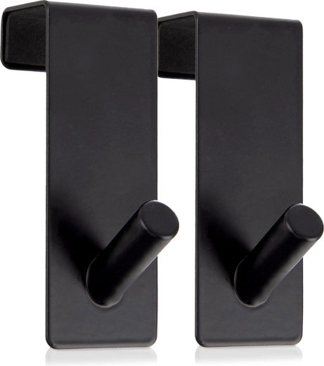 RADKA metal over-the-door hooks, black, 2 pcs