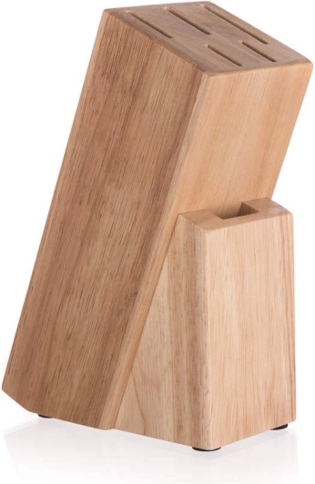 Koka statīvs 5 nažiem un šķērēm BRILLANTE 22 × 17 × 9 cm