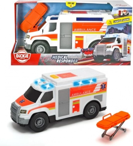 Ātrās palīdzības auto ar efektiem un nestuvēm 30 cm