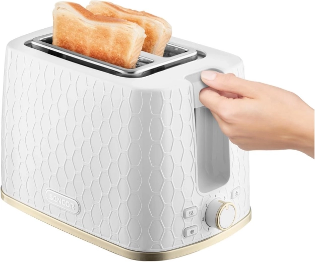 Even toasting of two slices of toast