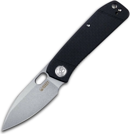 Kabatas nazis Kubey Hyde 7,5 cm, smilšstrūklots, melns, G10