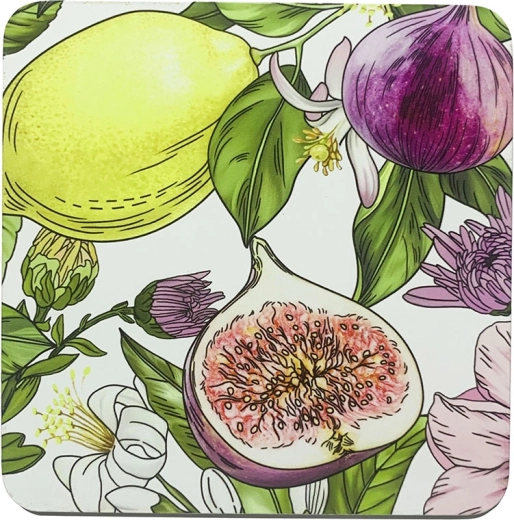 Paliktņu komplekts Lemon 10 × 10 cm, 4 gab. dāvanu kastītē