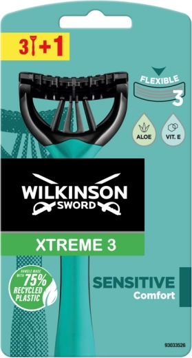 Wilkinson Xtreme 3 Sensitive disposable razors for sensitive skin (3+1 pcs)