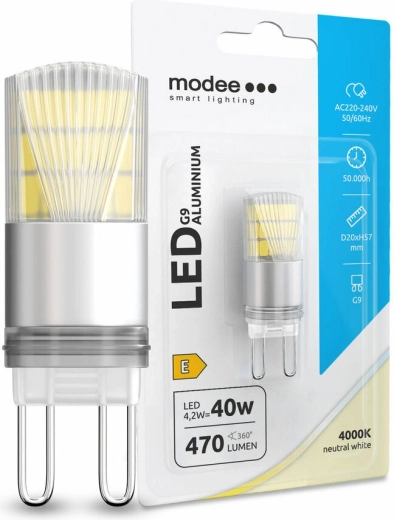 LED spuldze G9 Modee Aluminium 4,2 W neitrāli balta