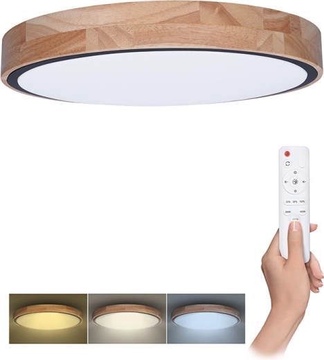 Solight LED griestu un sienas lampa Iron Oak ar tālvadības pulti, 48 W, 40 cm, regulējama, CCT 3000–6500 K