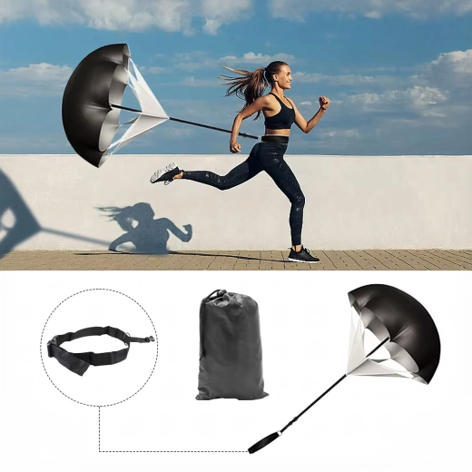 Pretestības skriešanas izpletnis eksplozīvajam ātrumam