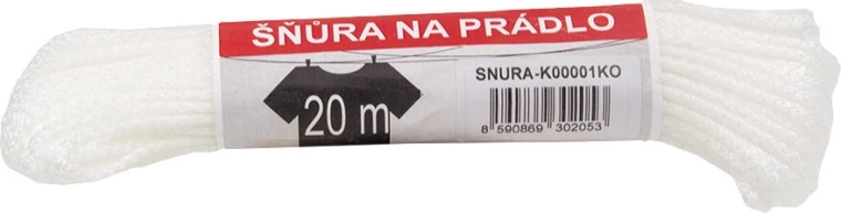 Veļas aukla PPV 20 m, diametrs 3 mm, balta