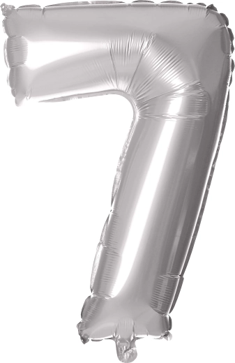 Foil Balloon Number 7 Silver 30 cm TORO