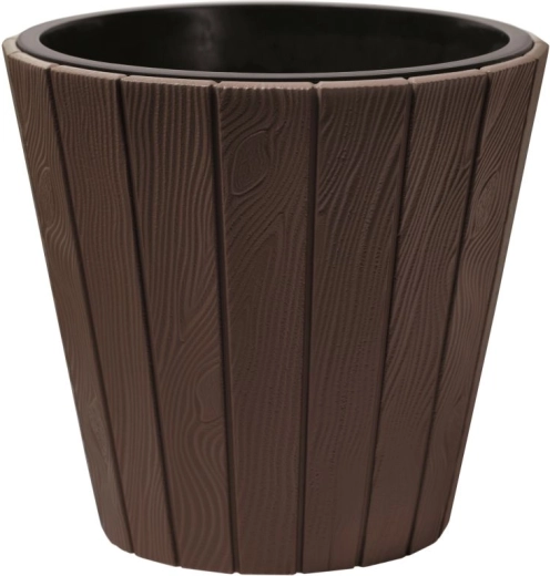Woode Planter with Insert 39.3 cm Brown