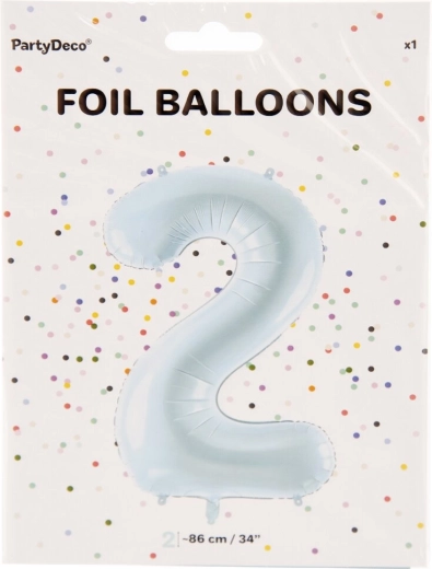 Folijas balons cipars 2, zils, 86 cm