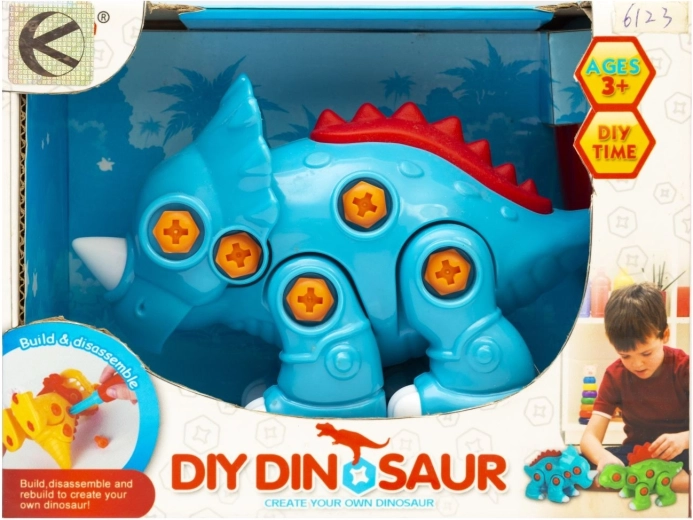 Krāsains dinozaurs skrūvēšanai - 1 gab.