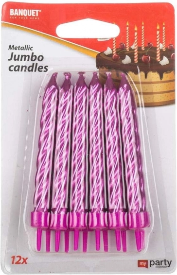 Jumbo dzimšanas dienas svecītes MY PARTY – iepakojumā 12 gab.