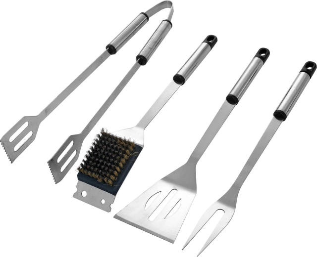 Nerūsējošā tērauda grilēšanas piederumu komplekts, 4 daļas