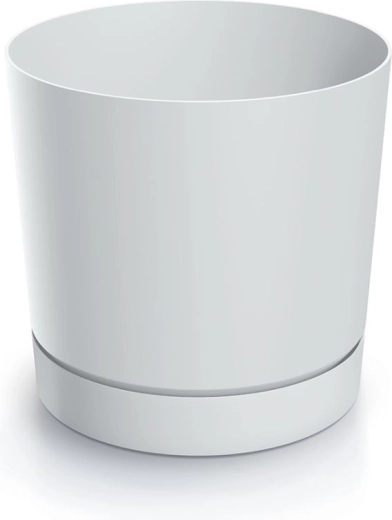 Puķupods ar paliktni TUBO P 19,9 cm balts