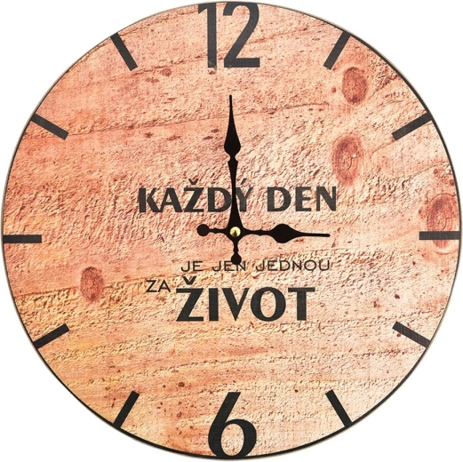 Sienas pulkstenis “Katru dienu” 34 cm, koka