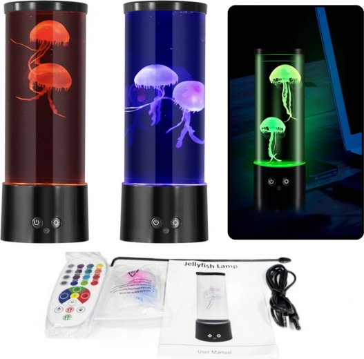 Dekoratīva LED lampiņa ar medūzām, darbināma ar baterijām un USB kabeli