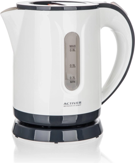 Electric Kettle SOLLA 0.8 l white-grey 900–1100 W