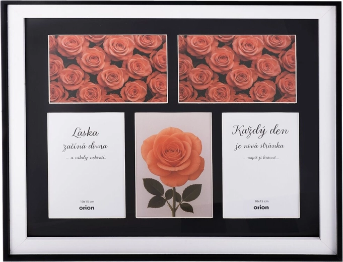 Wooden collage photo frame for 5 photos 10 × 15 cm, black