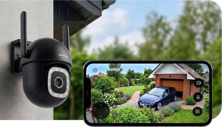 Grozāma PTZ kamera bez aklajiem punktiem