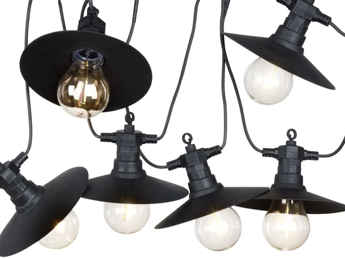 Garden light garland 5.5 m with 6 LED bulbs, IP44, warm light