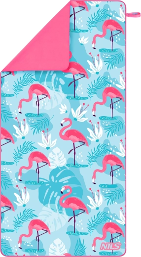 Ātri žūstošs mikrošķiedras dvielis NILS Camp flamingo 160 × 80 cm