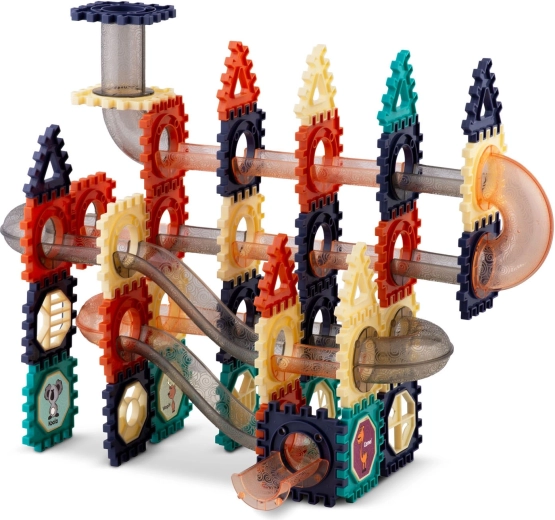 Colorful pieces and transparent elements for engaging play
