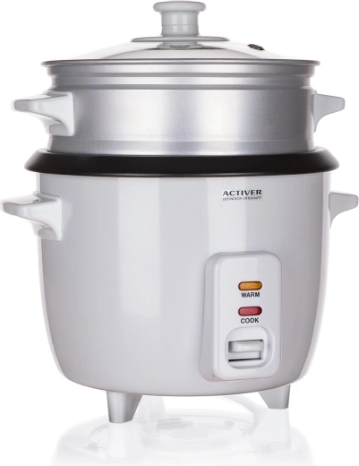 Rīsu vārāmais katls 0,6 l ar tvaicēšanas ieliktni un Keep Warm funkciju, 300 W