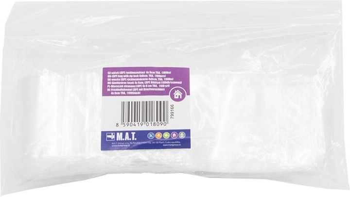 Ātri aizveramie LDPE maisiņi 4 × 6 cm, caurspīdīgi (100 gab.)
